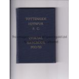 TOTTENHAM HOTSPUR Official handbook, hardback bound with blue covers and gold lettering without