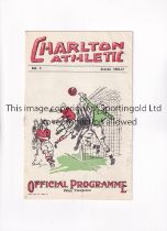 CHARLTON ATHLETIC V PRESTON NORTH END 1937 Programme for the League match at Charlton 27/2/1937.