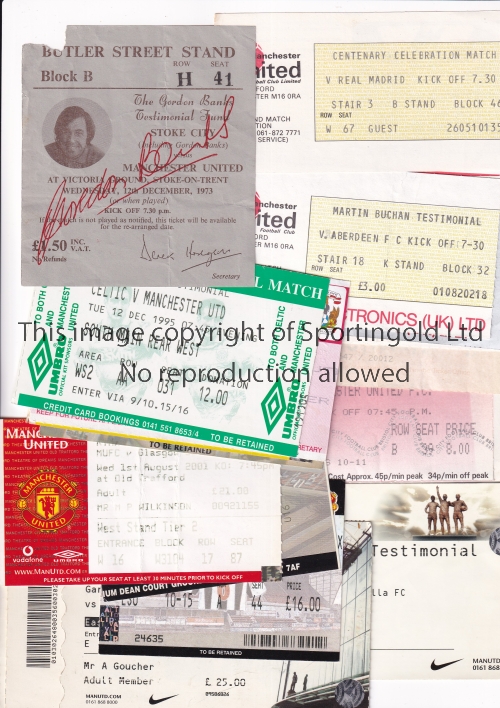 MANCHESTER UNITED Nineteen tickets for Testimonial matches from 1973 to 2013 involving among - Image 2 of 4