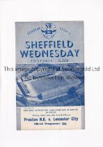 FA CUP REPLAY AT SHEFFIELD WEDNESDAY / PRESTON NORTH END V LEICESTER CITY 1954 Programme for the 6th