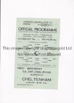 ALDERSHOT V WATFORD 1946 Single sheet programme for the London Combination match at Aldershot 23/