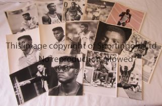 PRESS PHOTOS / CARL LEWIS / ATHLETICS Fourteen B/W photos, the largest is 10" X 8" plus 11