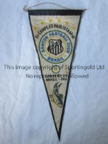 PELE / AUTOGRAPH 1960/61 Pennant for the Santos Football Club Brazil with signatures on the back