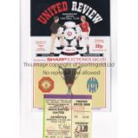 1984 ECWC SEMI-FINAL / MANCHESTER UNITED V JUVENTUS Programme and ticket for the First Leg at United