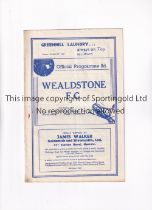 WEALDSTONE RESERVES V R.A.F. 1940 Programme for the match at Wealdstone 30/11/1940, very slight