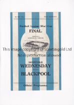 1943 FL NORTH WAR CUP FINAL AT HILLSBOROUGH / SHEFFIELD WEDNESDAY V BLACKPOOL Programme, folded in