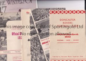 DONCASTER ROVERS Four Official Handbooks for the years 1951, 1952, 1953 and 1954 and Limited