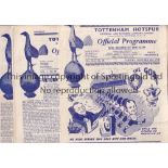 TOTTENHAM HOTSPUR Seventeen 1950's home programmes for the League matches for the season v Derby