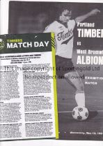 PORTLAND TIMBERS V WEST BROMWICH ALBION Two programmes for Friendlies at Portland 13/5/1981 and 20/