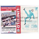 DINAMO TBILISI V LINFIELD 1993 Programmes for both Legs of the European Cup tie, 18/8/1993 in