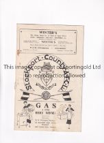 STOCKPORT COUNTY V LUTON 1937 Programme for the League match at Stockport 28/8/1937, horizontal
