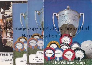 MANCHESTER UNITED Four away programmes for The Watney Cup v Reading 1/8/1970, Hull City 5/8/1970