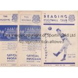 READING Three home programmes for the League matches v Crystal Palace 21/8/1948, Bristol City 30/