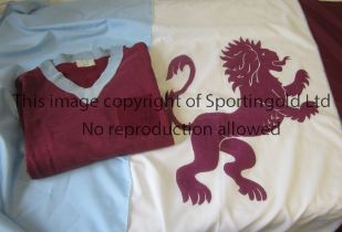 ASTON VILLA FOOTBALL SHIRT Shirt from the 1950's issued by Banbury and a white patch with blue 7
