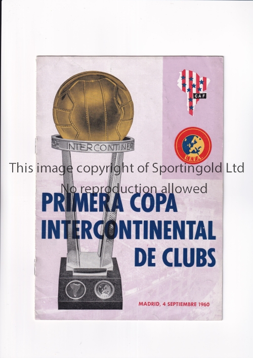 FIRST INTERCONTINENTAL CUP FINAL 1960 Programme for the 2nd Leg, Real Madrid at home v Peñarol in