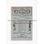 ARSENAL Programme for the away Friendly v Walthamstow Avenue 3/5/1947, creased, slightly worn and