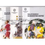 MANCHESTER UNITED Ten away programmes for the UEFA Champions League including 3 X 94/5 v