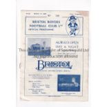 BRISTOL ROVERS V NEWPORT COUNTY 1935 Programme for the league match at Bristol 16/3/1935, horizontal