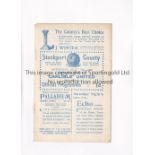 STOCKPORT COUNTY V CARLISLE UNITED 1928 Programme for the League match at Stockport 13/10/1928,