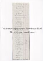 TOTTENHAM HOTSPUR 1934 AUTOGRAPHS A lined sheet from February 1934 mounted on card with 31
