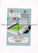 1963 LEAGUE CUP SEMI FINAL / ASTON VILLA V SUNDERLAND Joint issue Villa programme for the 2nd Leg