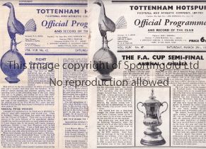 1950 & 1952 FA CUP SEMI FINALS AT TOTTENHAM HOTSPUR / ARSENAL V CHELSEA Two programmes for the FA