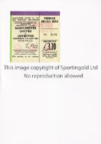 MANCHESTER UNITED Ticket for the home European Cup Winners Cup Semi-Final tie 1st Leg v Juventus