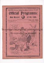 TOTTENHAM HOTSPUR Programme for the home League match v Bury 18/10/1930, ex-binder with minor