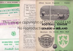 REPRESENTATIVE LEAGUE MATCHES Seven programmes for Football League matches: v League of Ireland at
