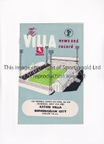 1963 LEAGUE CUP FINAL / ASTON VILLA V BIRMINGHAM CITY Programme for the 2nd Leg at Villa 27/5/