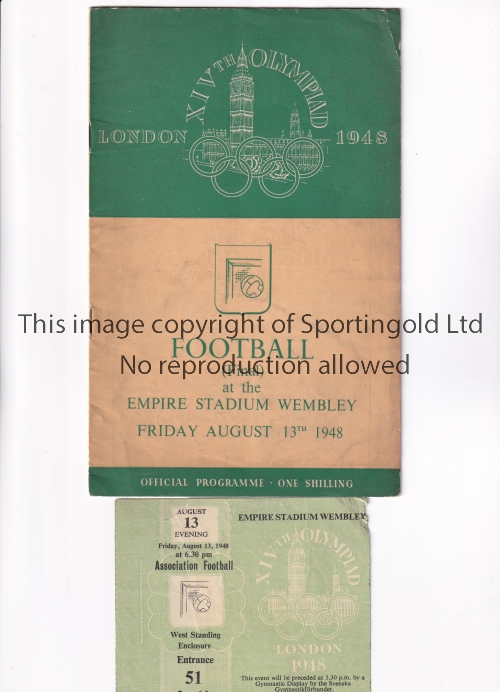 LONDON FOOTBALL OLYMPICS 1948 Programme and ticket for the XIVth Olympiad London 1948 at Empire - Image 4 of 4