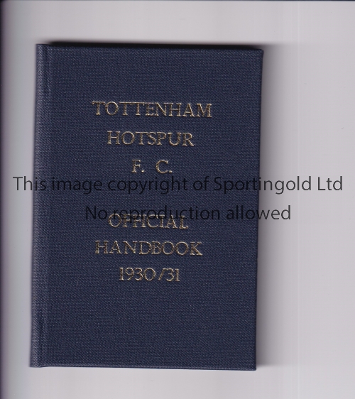 TOTTENHAM HOTSPUR Official handbook, hardback bound with blue covers and gold lettering without