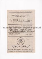 WREXHAM V BRADFORD CITY 1947 Programme for the League match at Wrexham 17/5/47, slightly creased and