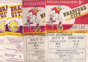 BRADFORD CITY Twenty four home programmes v Chester 10/2/1951 and Bradford Park Avenue 17/2/1951,