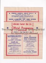 ALDERSHOT V NORWICH CITY 1949 Programme for the League match at Aldershot 15/4/1949, re-stapled.