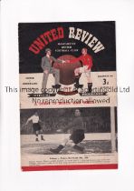 MANCHESTER UNITED Programme for the home League match v Sunderland 26/12/1950, slight horizontal