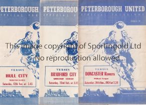 PETERBOROUGH UNITED Three programmes for home Midland League matches v Doncaster Rovers 20/11/