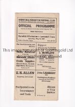 HARWICH & PARKESTON V LOWESTOFT TOWN 1947 Gatefold programme for the Eastern Counties League match