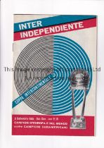 1965 INTERCONTINENTAL CUP / INTER MILAN V INDEPENDIENTE First Leg played 8/9/1965 at the San Siro,
