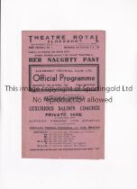 ALDERSHOT V WALSALL 1946 Programme for the League match at Aldershot 19/10/1946, slightly creased,