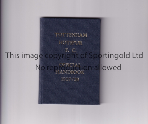 TOTTENHAM HOTSPUR Official handbook, hardback bound with blue covers and gold lettering without