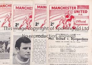 MANCHESTER UNITED Eighteen home programmes for the Central League season 1964/65, some slightly