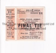 1960 FA CUP FINAL Unused ticket for Wolves v Blackburn Rovers at Wembley 7/5/1960. Good