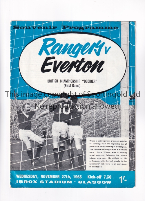 RANGERS V EVERTON 1963 Souvenir programme for the British Championship decider 1st game at Ibrox - Bild 2 aus 4