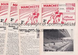 MANCHESTER UNITED Eighteen home programmes for the Central League season 1965/66, some slightly