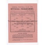 1942 FL SOUTH WAR CUP SEMI-FINAL REPLAY AT TOTTENHAM HOTSPUR F.C. Single sheet programme for Arsenal