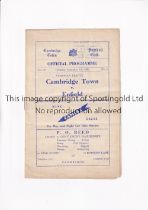 CAMBRIDGE TOWN V ENFIELD 1950 Programme for the Athenian League match at Cambridge 7/9/1950,