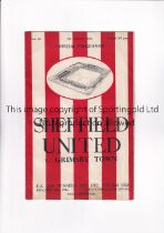 SHEFFIELD UNITED V GRIMSBY TOWN 1939 FA CUP Programme for the tie at Sheffield 11/2/39, minor tape