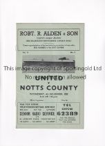 HEADINGTON UNITED V NOTTS COUNTY 1959 / LAST SEASON HEADINGTON UNITED Programme for the Friendly