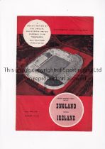 NEUTRAL AT MANCHESTER UNITED F.C. Programme for England v Ireland Youth International 13/5/1961 at